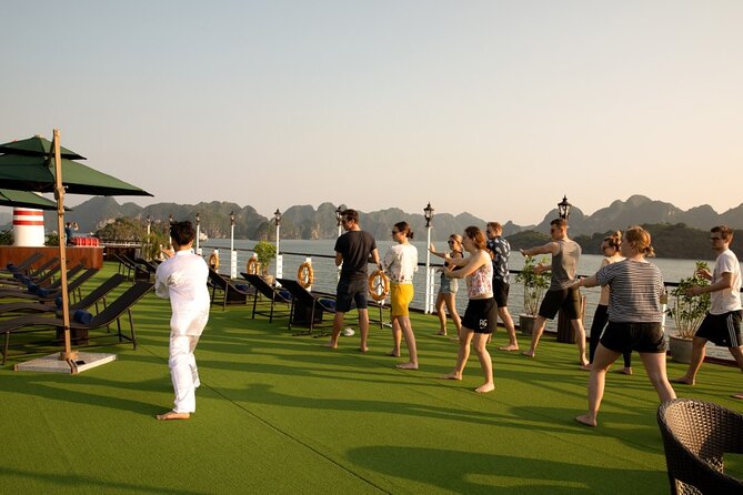 All-Inclusive 3 Day/2 Night Halong Luxury Cruise Meals, Cave, Kayaking, Swimming - Sunset, cooking, and the first night onboard