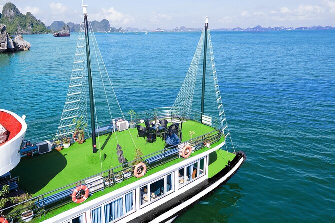 Best Price Halong 5 Star Day Cruise Buffet, Pool ,Sunset party - Getting to Tuan Chau Marina at 11:30 a.m.