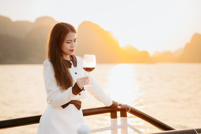 Best Price Halong 5 Star Day Cruise Buffet, Pool ,Sunset party - Ti Top Island for swimming and the summit view