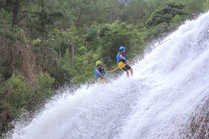 Canyoning Tour in Dalat Viet Nam - Washing Machine finishes the day with a 14-meter drop