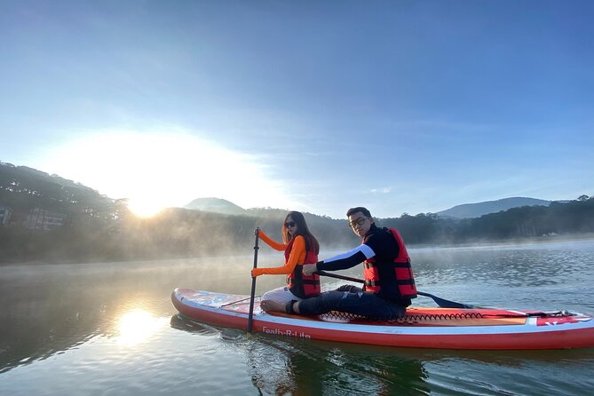 Combo Activity Trekking, Sup Paddling, Camping and Canyoning - Reaching the quiet water of Tuyen Lam Lake