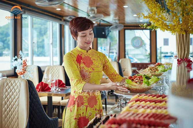 Cozy Bay Halong 5-Star Day Cruise, Buffet, Cave, Kayak, Swimming - Kayaking or bamboo boat through the water
