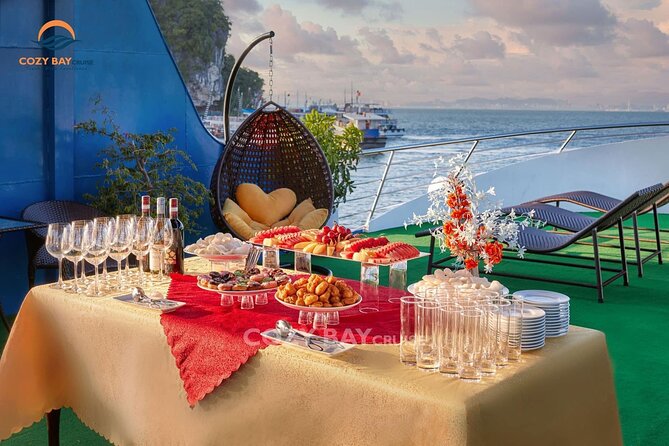 Cozy Bay Halong 5-Star Day Cruise, Buffet, Cave, Kayak, Swimming - Buffet lunch, drinks, and the sunset party