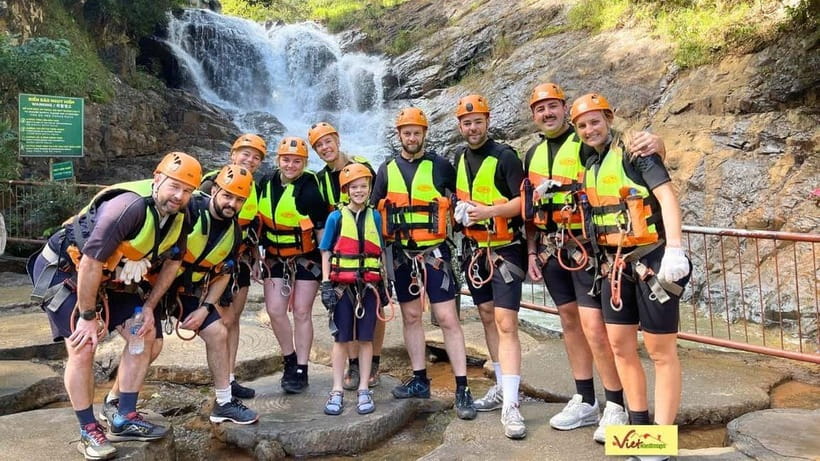 Dalat: Canyoning Extreme Adventure Vietnam - A 70-meter zipline over the canyon