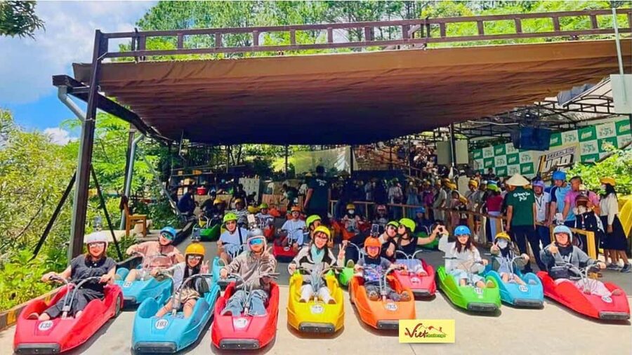Dalat Top Tourists Sights - Waterfall & luge kart/Mario kart - Clay Tunnel and Da Lat in sculpture
