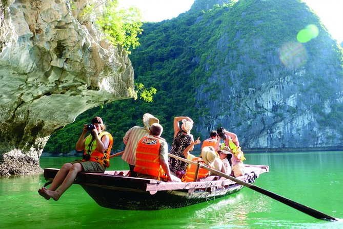 Day trip to Halong Bay from Hanoi - Boarding the wooden junk in Halong City