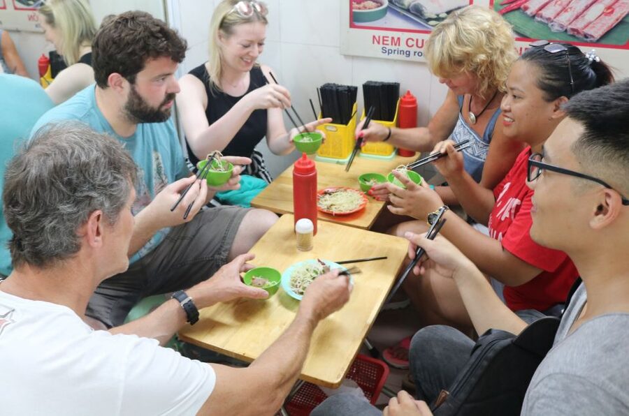 Discover Hanoi's Street Food by Night & Mini Class Coffee - Fried spring rolls, banh cuon, and the pleasure of small portions