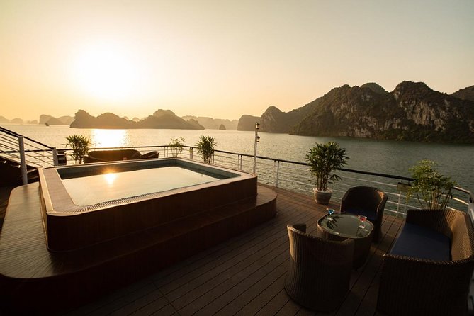 Doris Cruise 5 star cruise 2 days visiting Halong Bay Lan Ha Bay private balcony - A 6:00 a.m. Tai Chi choice on the sundeck