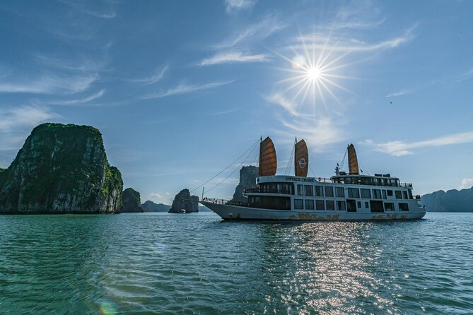 Emperor Cruises Experience 2 Days 1 Night in Halong Bay. - Your cabin and the ship’s best spaces