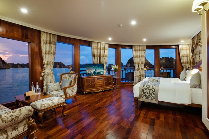 Emperor Cruises Experience 2 Days 1 Night in Halong Bay. - Day one: lunch, caves, beaches, and bay activities