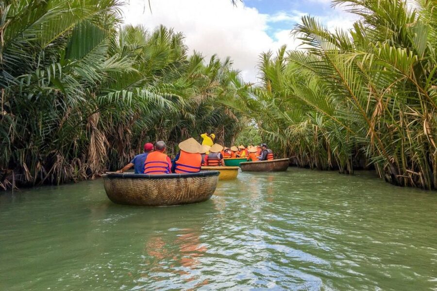 Experience Bamboo Basket Boat on Coconut village w Locals - Entering Bay Mau Coconut Forest by Basket Boat