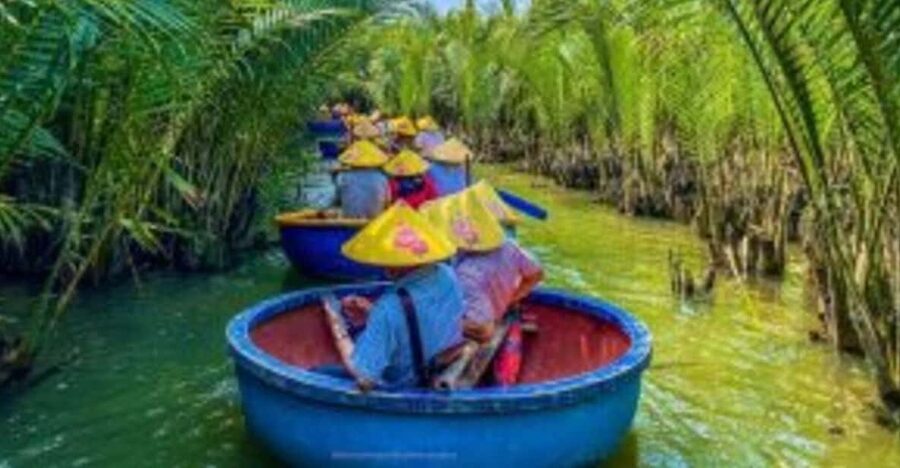 From Hoi An: Bay Mau Coconut Forest Bamboo Basket Boat Ride - A quick basket boat performance on the river