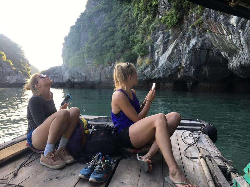 Full day hike - climbing in Jungle of Cat Ba National park - The final climb and arrival at Viet Hai village