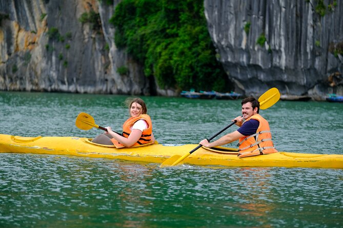 Ha Long Bay Cruise Day Tour-Cave, Kayaking,Ti top island & Lunch - Boarding at Tuan Chau Island