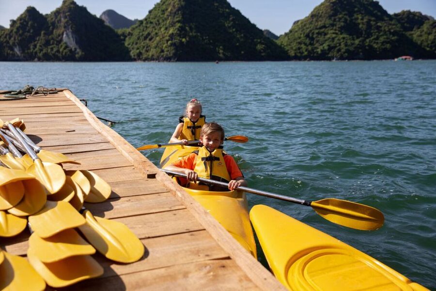 Ha Long & Lan Ha Bays: 2-Day Cruise with Meals & Kayaking - Day 1: lunch, limestone islands, and Bright Cave