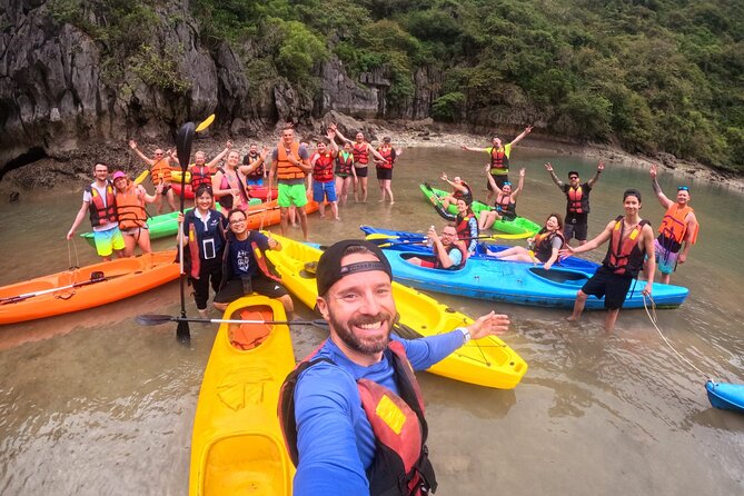 Halong Bay 2 days on classic cruise, small group, biking-kayaking - Kayaking at Dark and Bright Cave