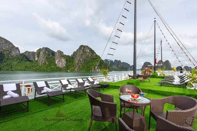 Halong bay deluxe cruise 2 days/ 1 night: kayaking, titop island, surprise cave - Sunset, Spring Rolls, and Dinner on the Bay