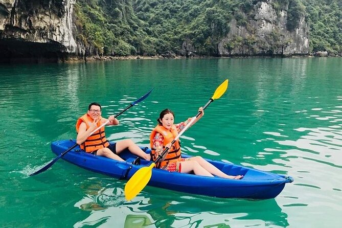 Halong Bay Full-Day with 6 Hour Cruise Kayaking, Swimming, Lunch - A seafood lunch and six hours afloat