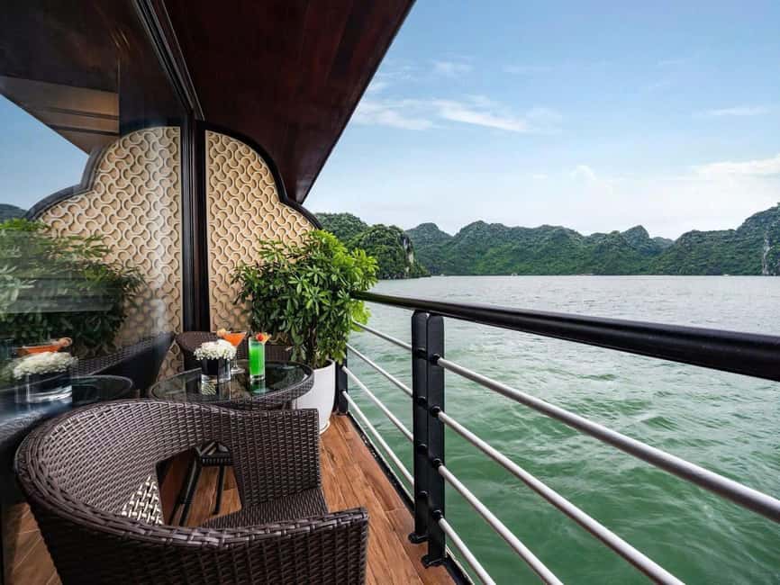 Hanoi: 2-Day Ha Long & Lan Ha Bay 5-Star Boat with Balcony - Sunset on the sundeck and the evening program