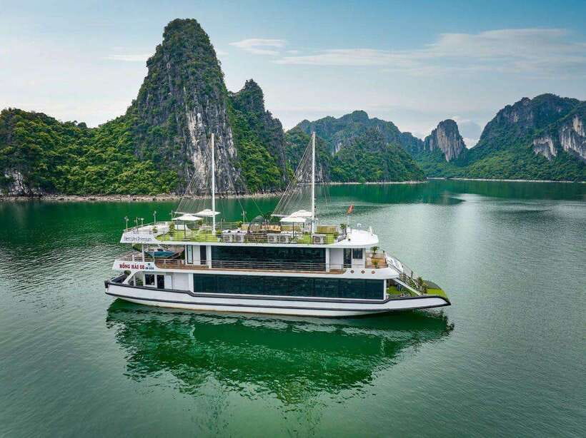 Hanoi: Ha Long Bay Day Trip - Luxury Cruise & Buffet Lunch - Boarding the five-star cruise at Tuan Chau