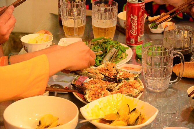 Hanoi Motorbike Tours Led By Women: Hanoi By Night Foodie Motorbike Tours - The Ho Chi Minh memorial area after dark