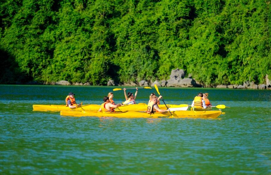 Hanoi: Roundtrip Halong Bay Islands, Caves, Kayaking & Lunch - Luon Cave by kayak or bamboo boat