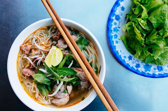 Hanoi Street Food Tour By Motorbike + Sightseeing SAFE & FUN - Bun cha and grilled spring rolls