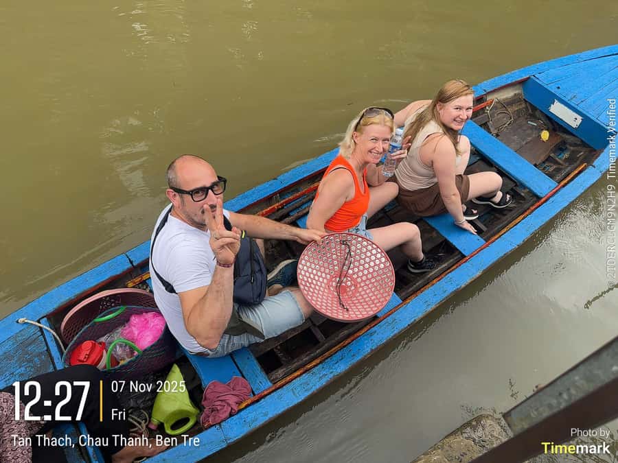 HCM: Authentic Mekong Delta - Boat, TukTuk, Khot Cake Making - Vinh Trang Pagoda gives the day a thoughtful start