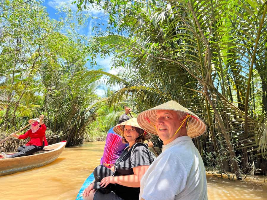 HCM: Authentic Mekong Delta - Boat, TukTuk, Khot Cake Making - Coconut candy and Southern Vietnamese folk music