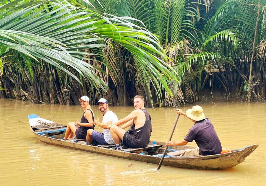 HCMC: Mekong Delta Less-Touristy One-Day Tour to Ben Tre - The main boat ride across the Mekong