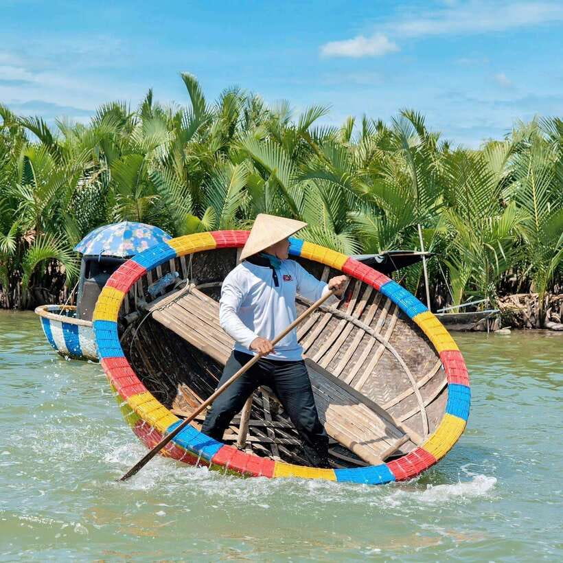 Hoi An: Coconut Basket Boat Ride by Hangcoconut - Cruising the coconut-palm waterways