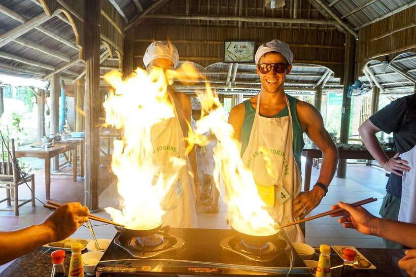 Hoi An: Cooking Class + basket boat (free transfer in Hoian) - Bay Mau Coconut Forest and the basket boat ride