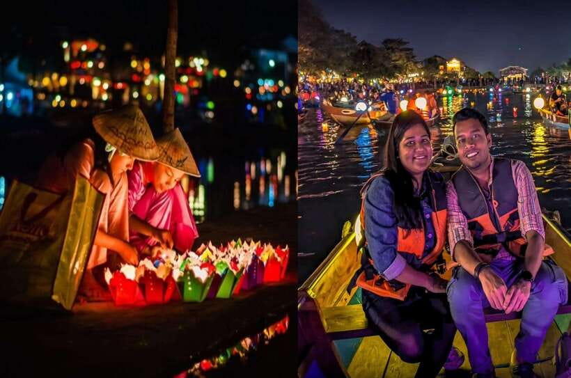 Hoi An : Lantern Boat Trip & Release Lantern - Traditional music and life along the bank