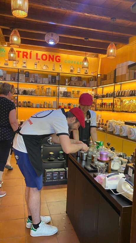 Hoi An: Vietnamese Coffee Making Workshop at Local Roastery - Sitting down with the two coffees you made
