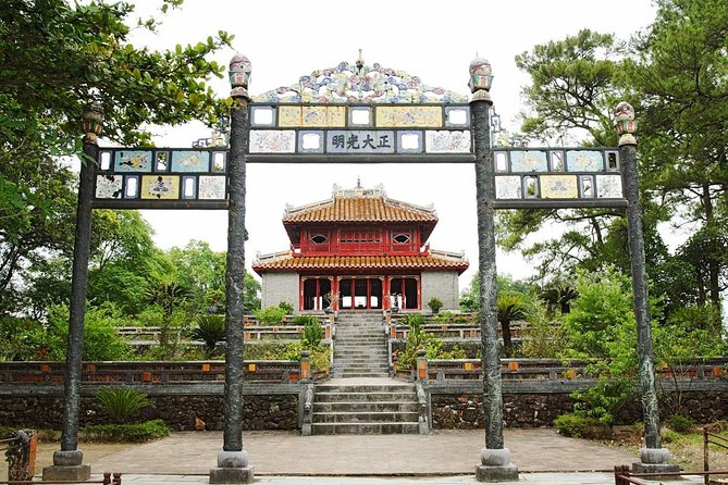 Hue’s Top Attractions by Car with Informative ES Driver - Thien Mu Pagoda beside the Perfume River