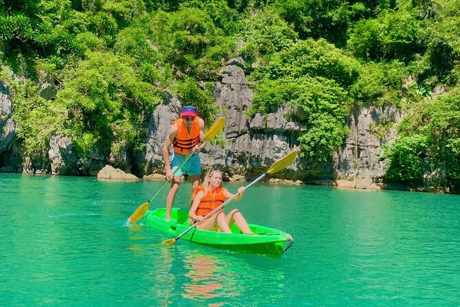 Lan Ha Bay Full Day Boat Tour from Hanoi/ Cat Ba - Kayaking through Lan Ha Bay caves