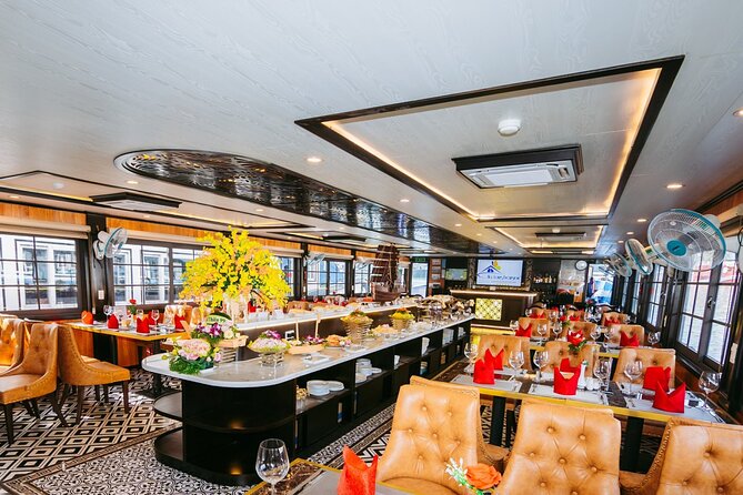 LUXURY Halong Bay Cruise 5 Stars Full Day Tour with Buffet Lunch - Ti Top Island for swimming and views