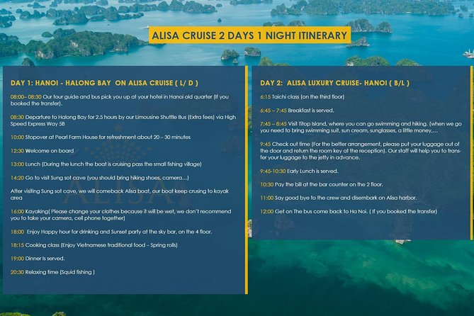 Overnight Luxury 5 Star Alisa Cruise with Meals, Kayak or Bamboo Boat - Reaching Tuan Chau and boarding before noon