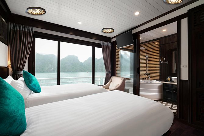Overnight Luxury 5 Star Alisa Cruise with Meals, Kayak or Bamboo Boat - Sunset drinks, cooking, and dinner onboard