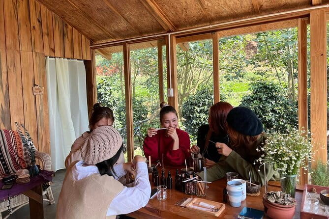 Scented Candle Workshop in Twin Beans Farm Da Lat - Walking through the herb garden